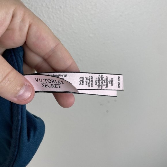 Victoria Secret Body By Victoria Unlined Demi Front Close Bra 32D Lace Racerback - Picture 5 of 5